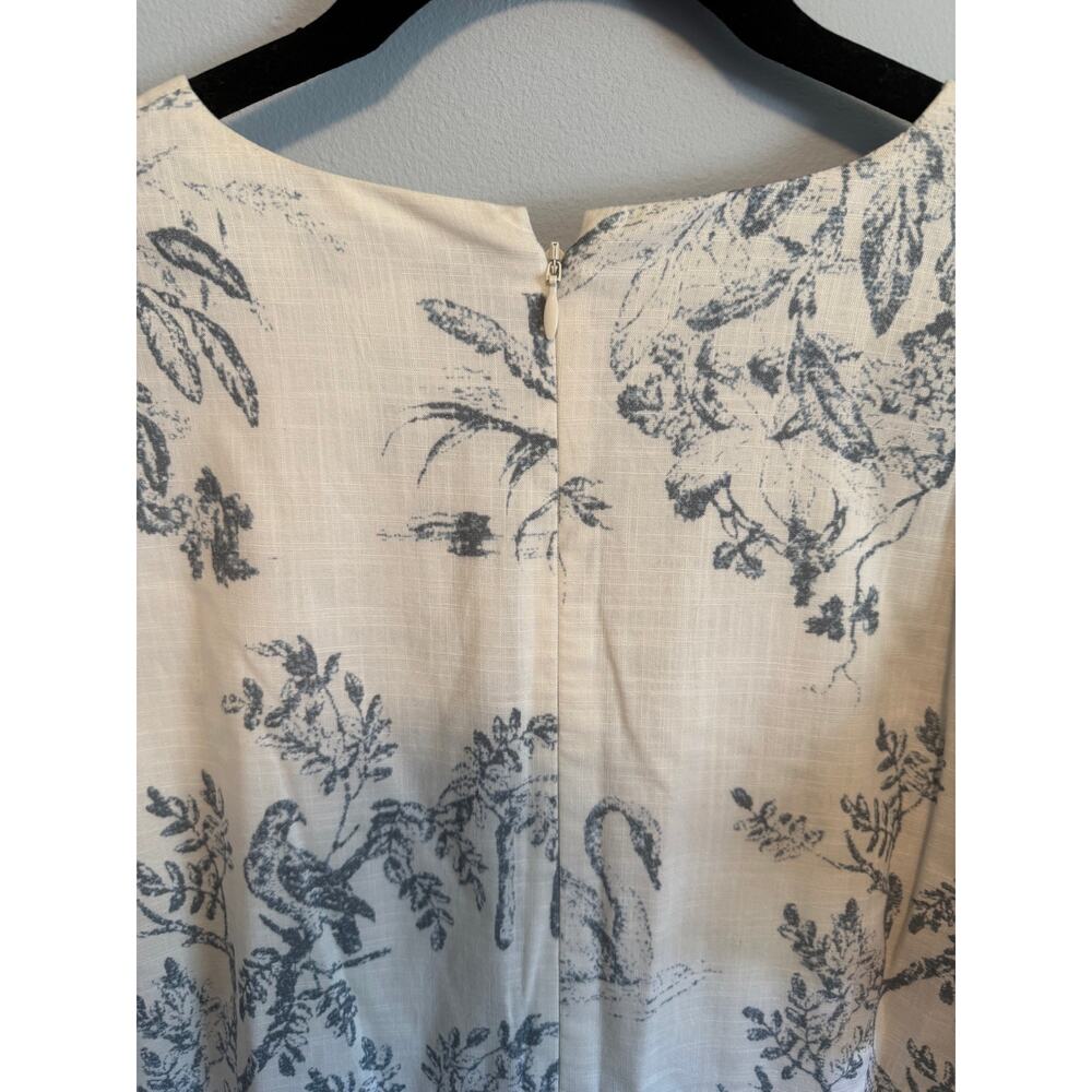 Sachin & Babi Paloma Gray and Ivory Toile Print Dress size 14 100% Cotton - Picture 13 of 13